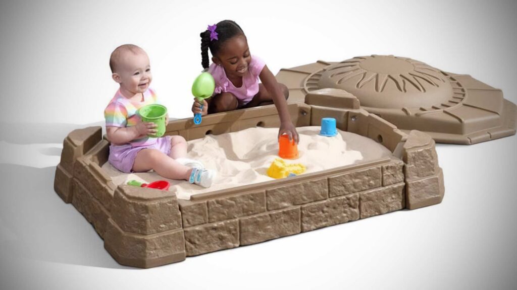 Sandbox play area for 1 year old kids